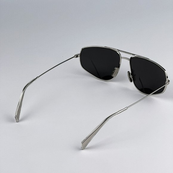 Celine CL40083U 16A Sunglasses Palladium Smoke Pilot Unisex CL 40083U - Picture 10 of 14